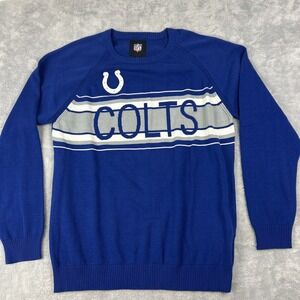 Indianapolis Colts Sweater Mens XL Blue Pullover NFL Football 100% Cotton